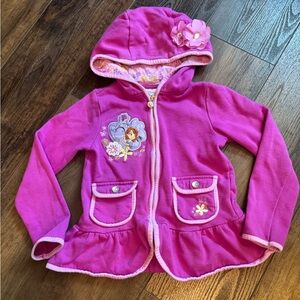 Disney Store Sofia the First zip up hoodie jacket girls size 5/6